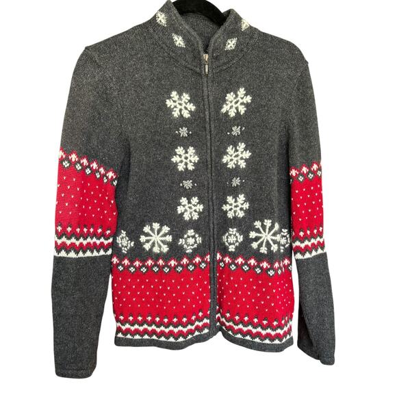 Guide Series Vintage Women's Nordic Snowflake Collared Christmas Sweater Size XS - Picture 1 of 6